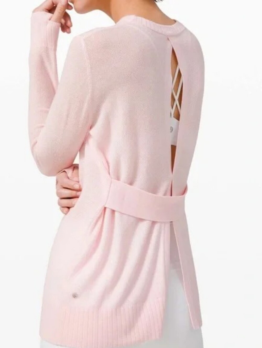 Lululemon Sincerely Yours Sweater Cashmere Blend Size 4 Pink Glow